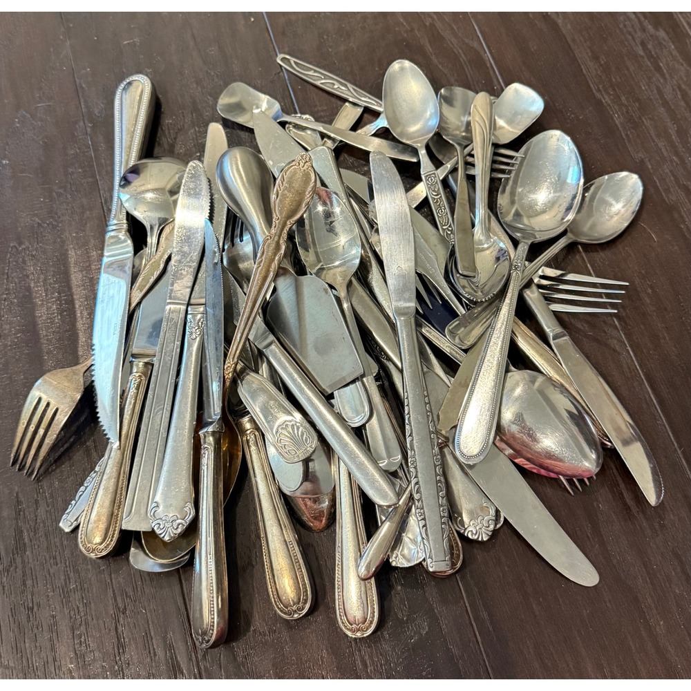 Flatware 5 Pound Lot DIY Crafts Mixed Stainless Steel Mismatched Project #2